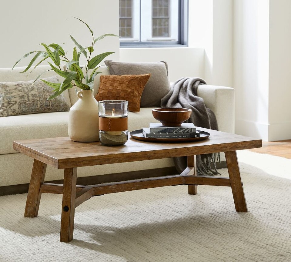 Rustic Farmhouse 137 cm Coffee Table Pottery Barn Australia